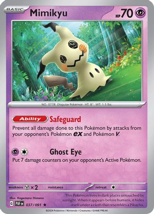 Mimikyu - 037/091 37 - SV Paldean Fates Reverse Holofoil - Poke-Collect