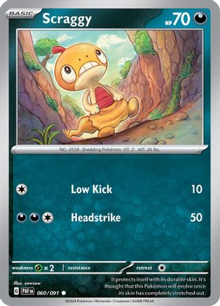 Scraggy 60 - SV Paldean Fates Reverse Holofoil - Poke-Collect