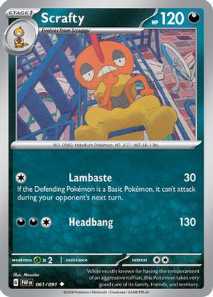 Scrafty 61 - SV Paldean Fates Reverse Holofoil - Poke-Collect
