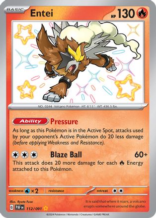 Entei 112 - SV Paldean Fates Holofoil - Poke-Collect