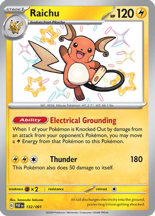 Raichu 132 - SV Paldean Fates Holofoil - Poke-Collect