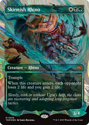 Skirmish Rhino (TDM-418) - Tarkir: Dragonstorm: (Showcase) (Borderless) Foil - Poke-Collect