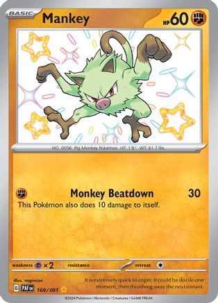 Mankey 169 - SV Paldean Fates Holofoil - Poke-Collect