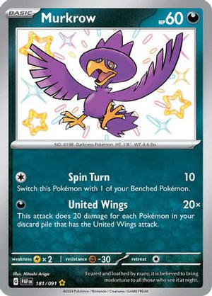 Murkrow 181 - SV Paldean Fates Holofoil - Poke-Collect