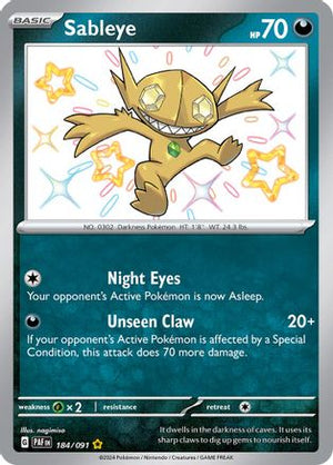 Sableye 184 - SV Paldean Fates Holofoil - Poke-Collect