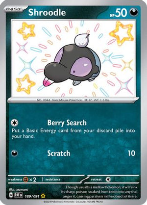 Shroodle 189 - SV Paldean Fates Holofoil - Poke-Collect