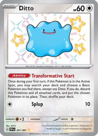 Ditto 201 - SV Paldean Fates Holofoil - Poke-Collect