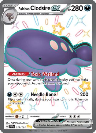 Paldean Clodsire ex - 219/091 219 - SV Paldean Fates Holofoil - Poke-Collect