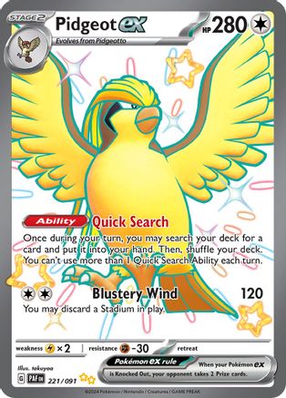 Pidgeot ex 221 - SV Paldean Fates Holofoil