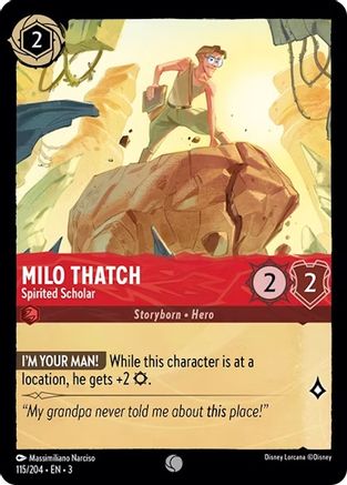 Milo Thatch - Spirited Scholar (115/204) - Into the Inklands