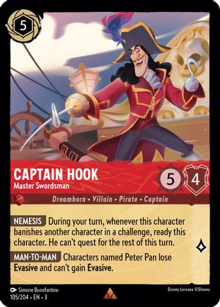 Captain Hook - Master Swordsman (105/204) - Into the Inklands Cold Foil