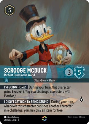 Scrooge McDuck - Richest Duck in the World (Enchanted) (218/204) - Into the Inklands Holofoil