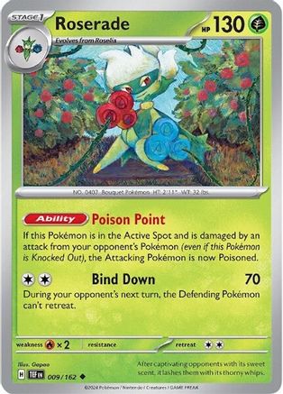 Roserade 9 - SV05 Temporal Forces Reverse Holofoil - Poke-Collect