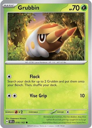 Grubbin 18 - SV05 Temporal Forces Reverse Holofoil - Poke-Collect