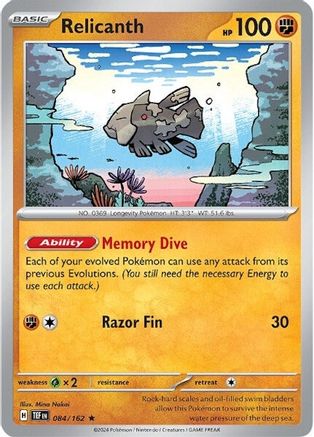 Relicanth - 084/162 84 - SV05 Temporal Forces Reverse Holofoil - Poke-Collect