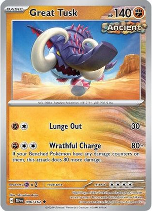 Great Tusk - 096/162 96 - SV05 Temporal Forces Reverse Holofoil - Poke-Collect
