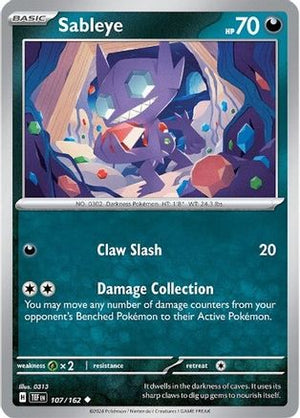 Sableye 107 - SV05 Temporal Forces Reverse Holofoil - Poke-Collect