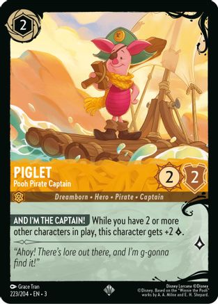 Piglet - Pooh Pirate Captain (223/204) (223/204) - Illumineers Quest Deep Trouble Cold Foil