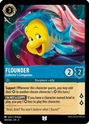 Flounder - Collector's Companion (144/204) - Ursulas Return Cold Foil - Poke-Collect