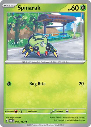 Spinarak 4 - SV06 Twilight Masquerade Reverse Holofoil - Poke-Collect