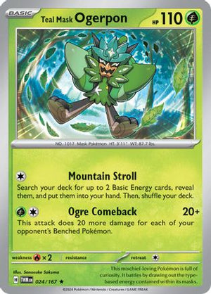 Teal Mask Ogerpon 24 - SV06 Twilight Masquerade Holofoil - Poke-Collect