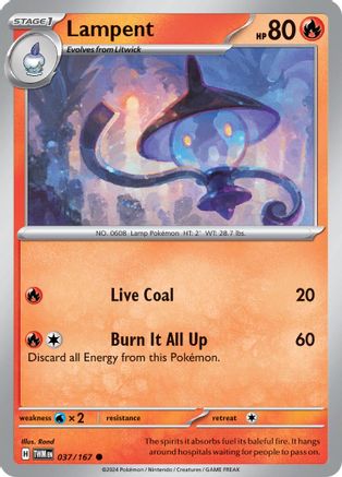 Lampent 37 - SV06 Twilight Masquerade Reverse Holofoil - Poke-Collect