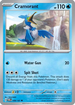 Cramorant - 058/167 58 - SV06 Twilight Masquerade Reverse Holofoil - Poke-Collect