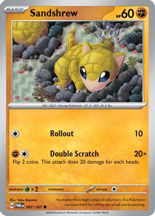 Sandshrew 97 - SV06 Twilight Masquerade Reverse Holofoil - Poke-Collect