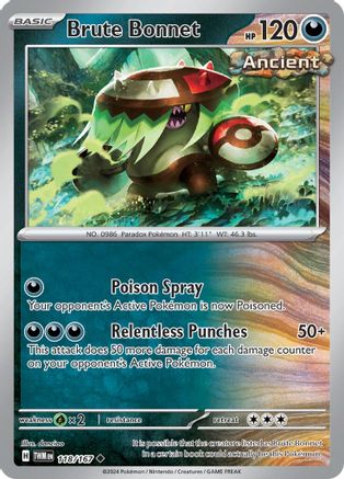 Brute Bonnet 118 - SV06 Twilight Masquerade Reverse Holofoil - Poke-Collect