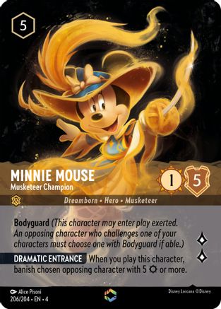 Minnie Mouse - Musketeer Champion (Enchanted) (206/204) - Ursulas Return Holofoil