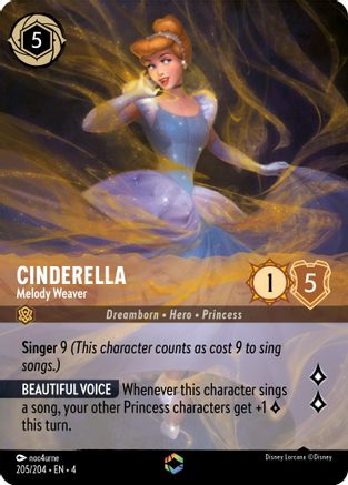 Cinderella - Melody Weaver (Enchanted) (205/204) - Ursulas Return Holofoil