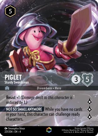 Piglet - Sturdy Swordsman (Enchanted) (221/204) - Ursulas Return Holofoil