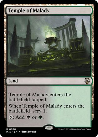 Temple of Malady (Ripple Foil) (M3C-388) - Modern Horizons 3 Commander Foil