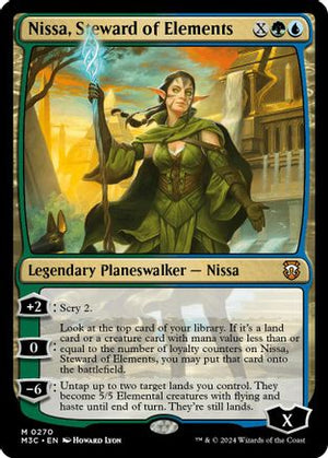 Nissa, Steward of Elements (Ripple Foil) (M3C-270) - Modern Horizons 3 Commander Foil