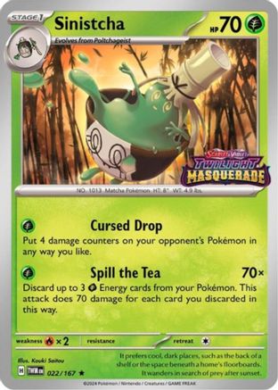 Sinistcha - 022/167 (Prerelease) 22 - SV Scarlet & Violet Promo Cards Holofoil - Poke-Collect