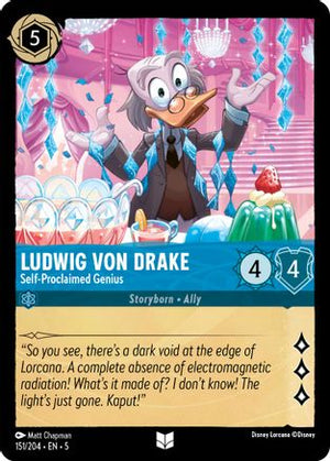 Ludwig Von Drake - Self-Proclaimed Genius (151/204) - Shimmering Skies Cold Foil