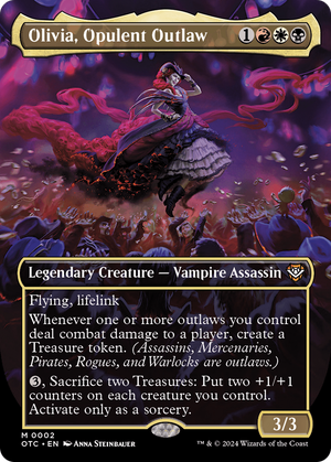 Olivia, Opulent Outlaw (OTC-002) - Outlaws of Thunder Junction Commander (Borderless) Foil - Poke-Collect