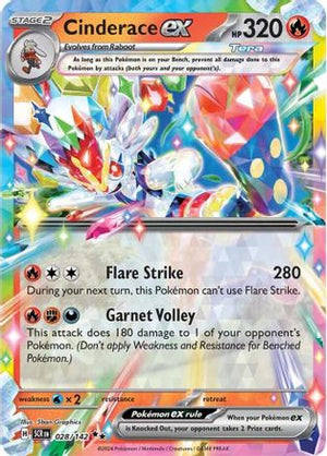 Cinderace ex - 028/142 28 - SV07 Stellar Crown Holofoil - Poke-Collect