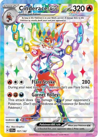 Cinderace ex 157 - SV07 Stellar Crown Holofoil - Poke-Collect