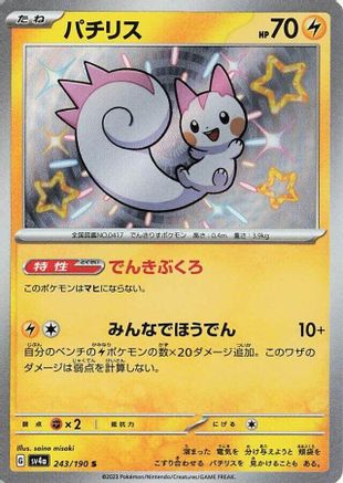 Pachirisu - 243/190 - SV4a Shiny Treasure ex Holofoil - Poke-Collect