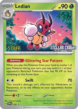 Ledian - 133 (Prerelease) [Staff] 133 - SV Scarlet & Violet Promo Cards Reverse Holofoil