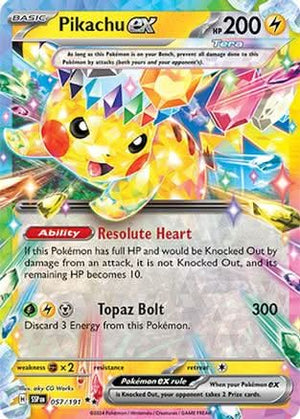 Pikachu ex 57 - SV08 Surging Sparks Holofoil