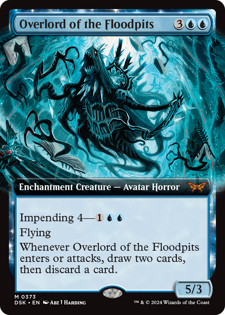 Overlord of the Floodpits (DSK-373) - Duskmourn: House of Horror: (Extended Art, enchantment) Foil