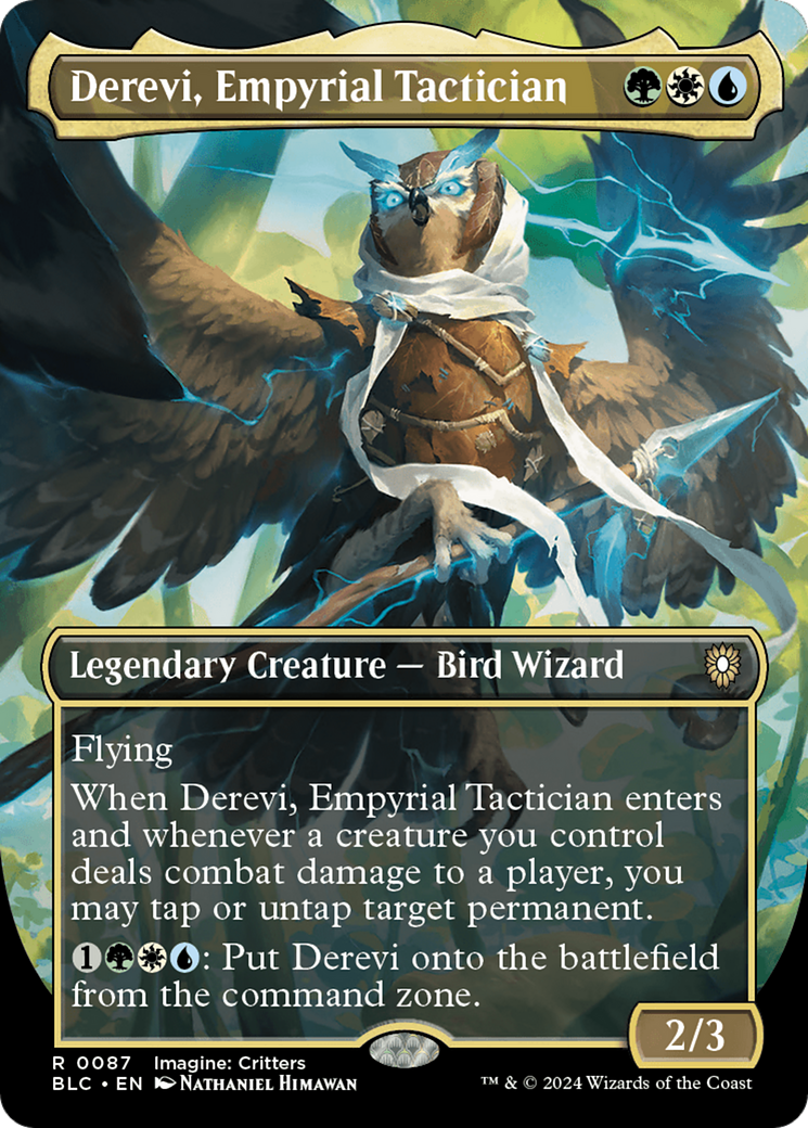 Derevi, Empyrial Tactician (Borderless) (BLC-087) - Bloomburrow Commander (Borderless)