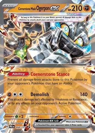 Cornerstone Mask Ogerpon ex - 058/131 58 - SV Prismatic Evolutions Holofoil - Poke-Collect