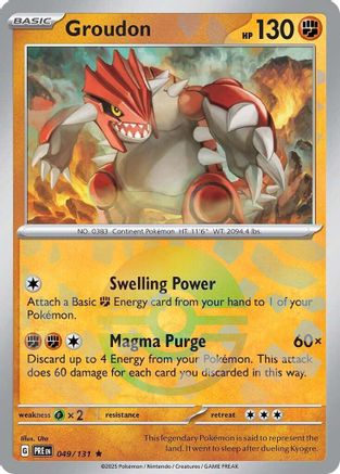 Groudon (Poke Ball Pattern) 49 - SV Prismatic Evolutions Holofoil
