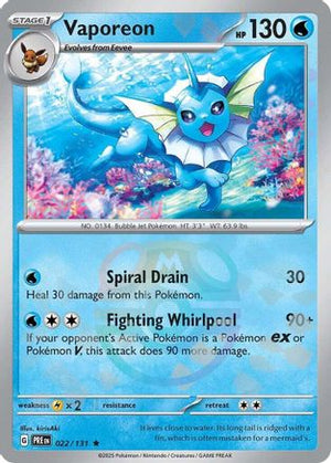 Vaporeon (Master Ball Pattern) - SV Prismatic Evolutions Holofoil - Poke-Collect