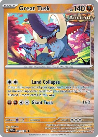 Great Tusk (Master Ball Pattern) 55 - SV Prismatic Evolutions Holofoil - Poke-Collect