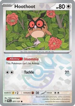 Hoothoot (Master Ball Pattern) - SV Prismatic Evolutions Holofoil