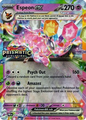 Espeon ex - 034/131 (Prismatic Evolutions Stamp) 34 - Miscellaneous Cards & Products Holofoil - Poke-Collect